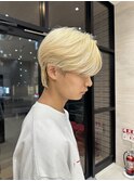 メンズセンターパートウルフセンターパートニュアンスパーマ襟足