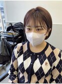 レイヤーボブ×ピンクブラウン