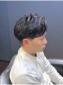 ビジネスツーブロックパーマ ニュアンスパーマ サイドパート