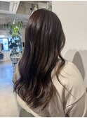 大人かわいいダークブラウンロング