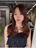 レイヤーカット/顔周りレイヤー/透明感カラー/髪質改善/韓国風