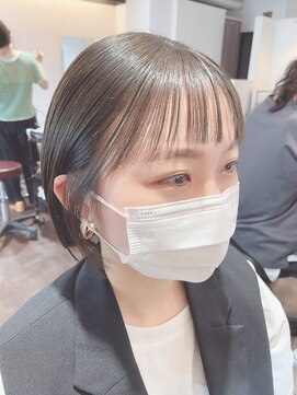 エイル 西梅田(eyl) 重め パツっとミニBob × オリーブベージュ ☆