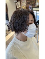 ニコ(nico) コテ風波巻パーマ ショートボブ