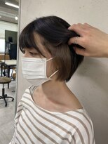 アジールヘア 東上野店(agir hair)&nbsp;大人かわいいストレート切りっぱなしインナーカラー耳掛け小顔