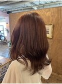 【グレージュカラー/ハイライトカラー/斜めバング】千葉香奈