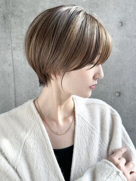 マルツ 銀座(maltu) 大人の丸みショート前髪あり銀座ハイライトショートヘア髪質改善