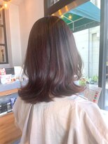 ナンバー ジルバ 立川(N° jillva)&nbsp;型卵形切りっぱなしボブエアリーロング美髪ピンクブラウン立川