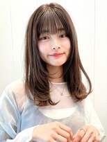 ガーデン ムサシコスギ(GARDEN MUSASHIKOSUGI)&nbsp;顔まわりカット フェイスレイヤー フルバング アッシュブラウン