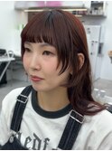 ◎美髪カールピンクブラウンロングセミディ似合わせ前髪