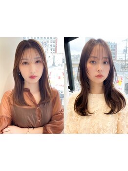 視線を集める顔周りだから、バランスを見極め高いカット技術で絶妙な毛流れと透け感に♪【韓国/顔周り】