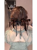 お呼ばれヘアセット ふんわり ツインお団子