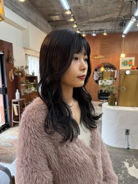 チャプター 問屋町(chapter) 透明感ケアカラーオリーブグレージュ顔まわりレイヤーカット韓国