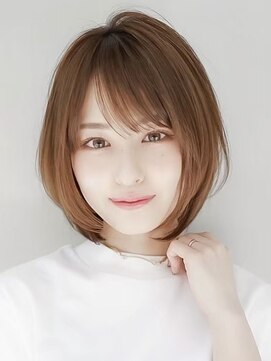 ギークス(GEEKS) 【GEEKS渋谷】くびれボブ/冬カラー/マロンベージュ/ブリーチなし