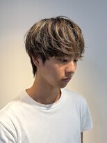 スティミュラス(Stimulus) ブラウンカラーメッシュ/マッシュ/福岡美容室/メンズカラー