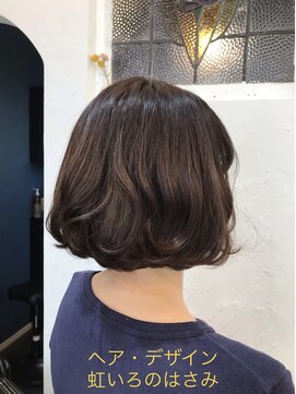 ヘア デザイン 虹いろのはさみ 30代40代の重めのふんわりボブ