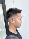 ウェット質感!!男の黒髪フェードベリーショート【BLAZE 大庭】