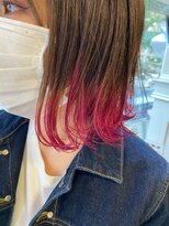 モルニ(MORNI)&nbsp;グラデーションカラー_マロンベージュ Aラインボブ かきあげ