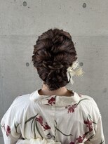 アチーブ ヘア デザイン(achieve hair design)&nbsp;大人かわいい編み込みアレンジ お祭りヘアセットこなれヘア