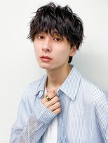20代30代韓流☆ツイストパーマショートマッシュアッシュブラック