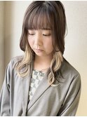 イヤリングカラー/ブロンドベージュ/セミロング