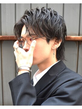 フリーク バーバーショップ 都島店(FREAK BARBER SHOP) 黒髪韓国マッシュニュアンスパーマコンマバングセンターパート