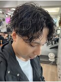 スパイラルパーマセンターパート波巻きパーマツイストパーマ30代