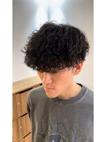 ダブルオオガキ (W-ogaki)&nbsp;波巻きスパイラルパーママッシュ刈り上げツーブロックメンズ