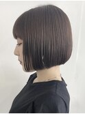 大人ショートボブヘアミルクティーベージュカラーグレイカラー★