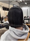 切りっぱなしボブ 暗めアッシュ アッシュグレージュ！