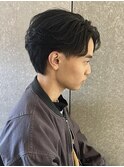 メンズナチュラルセンターパートフェザーパーマフェザーショート