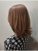ミルクティーカラー×外ハネ