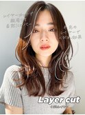 レイヤーロング20代30代40代大人可愛い毛先ワンカール後れ毛