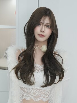 ペレ 栄店(PELE) 韓国 くびれロング レイヤー ワンホンヘア 小顔前髪