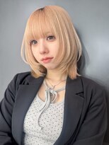 シオン(shion)&nbsp;ブロンド顔周りレイヤーミディアムストレート_F0847