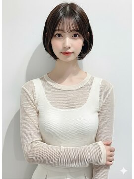 アース 栄店(HAIR&MAKE EARTH) earthショートレイヤーボブミルクティー丸みショートボブ