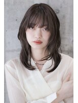 ピズム(PISM)&nbsp;ミディアムレイヤー/ダークブラウン/前髪