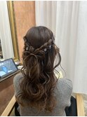 リボンハーフアップ