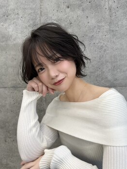 マイキーヘア 広島(MY KEY HAIR)の写真/驚きの小顔効果!ノーセットでも魅力UP☆顔周りの似合わせカットで流しやすく◎