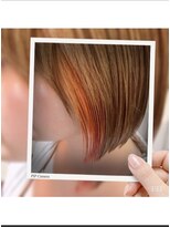 ソレイユハチジュウハチ(SOLEIL88)&nbsp;切りっぱなしボブ。。イヤリングカラー。。オレンジ。。
