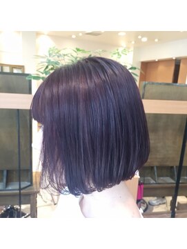 リゼル ユア 渋谷(RISEL YUA) 透け感ネイビーボブ