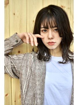 ブゾン(buZon) 【buZon高田馬場】くせ毛風ニュアンスパーマ シースルーバング