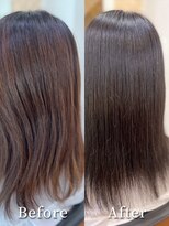 アークスヘアー&nbsp;大人可愛い髪質改善アッシュラベンダーベージュ透明感ストレート