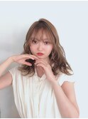 ショコラアッシュ/ヘルシースタイル/ふんわりカール/金髪ボブ
