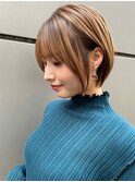 ハイライト×前髪×韓国丸みショート【横浜モード】