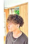 波巻きパーマ×ハイライト