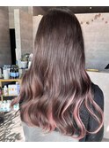 inner baby pink × choco brown