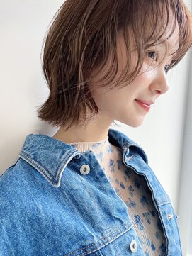 フィーリーカラー 大阪梅田店(feery color) オリーブベージュショートミニボブグレージュブリーチレイヤー
