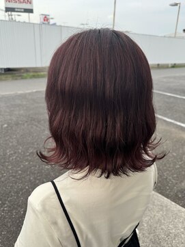 アウラヘアーサロン(aura hair salon) ボブ×カシスレッドピンク