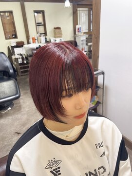 ガルボ ヘアー(garbo hair) ハイトーンボルドー艶カラー高知美容院