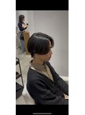 センターパート毛流れパーマ
